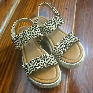 Sandals size 3 girls worn by my granddaughter to church. Cheetah